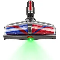 24hShop Støvsugermunnstykke til Dyson V7/V8/V10/V11/V15 / dobbelt børstehode med grønt LED-lys