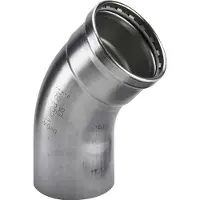 Viega Inox bøjning 45 grader 76,1mm INOX, rustfri stål muffe / nippel, SC-Contur