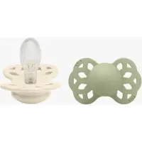 BIBS Infinity Smokker - 2-pack - Str. 2 - Symmetrisk - Ivory/Sag - - 6-18 md - Smokk