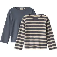 Wheat Genser - 2-pack - Milo - Greyblue Strippe - - 6 år (116) - Genser