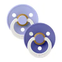 BIBS Colour Lysende smokker - Str. 3 - Rund - 2-pack - Hush/Grap - - 18+md - Smokk