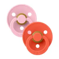 BIBS Colour Smokker - Str. 3 - Rund - 2-pack - Baby Pink/Tango - - 18+md - Smokk