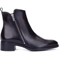 Wonders for woman. D-1810 Bonjour 10 black leather ankle boots (40), 3 to 5 cm, Zip, Casual