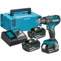 Makita DHP485RF3J - Hammerbor/driver - trådløs - 2 hastigheter - nøkkelfri borhylse 13 mm - 50 N·m - 3 batterier, inkludert lader - 18 V