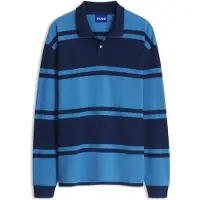 HUGO Nistrico 10281584 Blue Langarmet T-skjorte