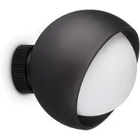 Ideal Lux vegglampe Bloom, svart, Ø 17 cm, metall