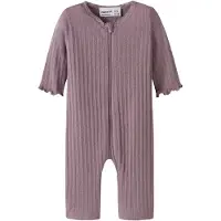 Name it Nattdrakt - Ull/Silke - Rib - Hullmønster - NbfWossa - T - - 50 - Nattdrakt