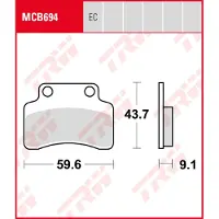 TRW Mcb 694 Ec Organiske Bremseklosser