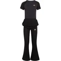 Adidas Sett - T-skjorte/Leggings - Svart m. Hullmønste - - 7 år (122) - T-skjorte