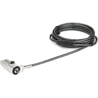 StarTech.com Startech 6.5’ (2m) Laptop Cable Lock, 4 Digit Combination Laptop/Desktop Security Cable Lock for Wedge Slot Computers/Laptops, Anti-Theft Vinyl-Coated Steel Combo Cable Lock, Portable - Wedge Slot La