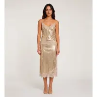 Marella for woman. 2623776011200 Llring gold sequin tulle skirt (L), Bronze