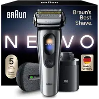 Braun NEVO 17000cc, Barberingsmaskin, Sølv, Stål, Knapper, Batteri, 60 min