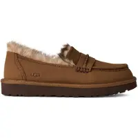 Ugg for woman. 1183310 Brown Ellis Nubuck Loafer Leather Moccasins (40), Flat, None, Casual