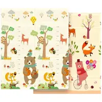 Rebel pedagogisk leketeppe for babyer 180 x 150 cm, bilde med dyr