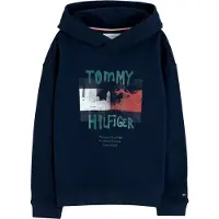 Tommy Hilfiger Hettegenser - Graffiti - Dark BlåBLŠ- - 3 år (98) - Hettegenser