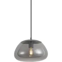 QAZQA Retro Pendellampe Gunmetal med Røykglass - Giselle