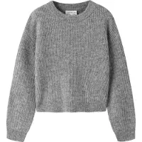 Name it Genser - Strikk - NkfHolly - Short - Noos - Grey Melange - - 6 år (116) - Genser