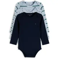 Tommy Hilfiger Bodyer I/e - 3-pack - Sky Blue Striper - - 56 - Langermet Body