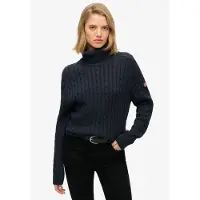 Superdry Slouchy Cable Genser Med Høy Hals