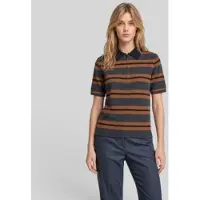 Semicouture for woman. Y6WB20 Elsa polo shirt, gray, brown (S), Casual, Grey, Wool, Short sleeve