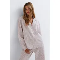 Gina Tricot  - Poplin pyjamas shirt - pysjamas - Rosa - XS - Dame