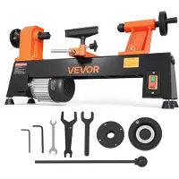 Vevor Tredreiebenk 1/2 HK 254 mm x 465 mm Benkmontert tredreiebenk 5 hastigheter, 650/1100/1600/2200/3200 o/min, med verktøyholder og skiftenøkler, kraftig, for nybegynnere, gjør-det-selv-entusiaster,