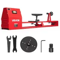 Vevor tredreiebenk 1/2 hk 355 x 1016 mm stasjonær tredreiebenk 4 hastigheter, 720/1240/1750/2150 o/min, med verktøyholder, skiftenøkler, frontplate, kraftig, for nybegynnere innen profesjonell trebear