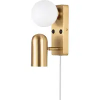 Globen Lighting vegglampe «Doppio» i messingfarge, høyde 24 cm, 2 lyskilder