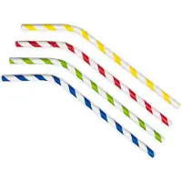 Multi Sugerør Ø6x245 mm med knæk Bionedbrydelig Papir Forskellige farver,500 stk/ps - (500 stk.)