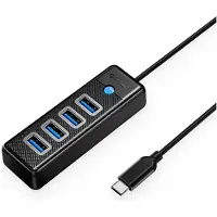 ORICO PW4U-C3 USB-C / 4x USB-A 3.0-hub - svart