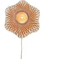 Good&Mojo vegglampe Madura, Ø 44 cm, natur/brun, stikkontakt
