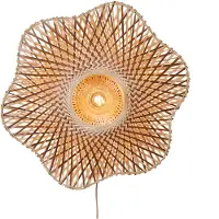 Good&Mojo vegglampe Madura, Ø 60 cm, natur/brun, stikkontakt