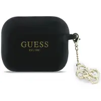 GUESS AirPods Pro 3 4G Charm silikondekal med kjegle - Svart