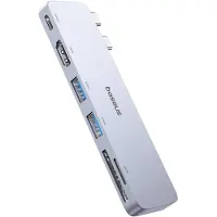 Baseus UltraJoy-serien 6-i-1 USB-C hub 40 Gb/s USB 3.0 HDMI 4K SD/microSD-kortleser – grå