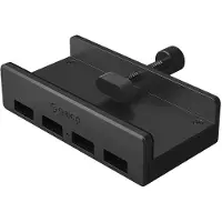 ORICO MH4PU Hub Clamp-Mounted 4x USB-A 3.0 - Black USB-hub - USB 3.0 - 4 porter - Svart