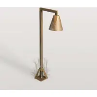 MORETTI LED-sokkellampe Silva Disk, 50 x 19 cm, antikk messing