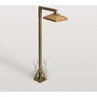 MORETTI LED-sokkellampe Aura Edge, 50 x 19,5 cm, antikk messing