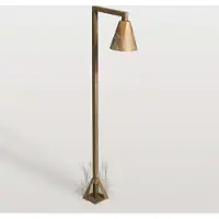 MORETTI LED-gatelampe Silva Disk, 80 x 19 cm, antikk messing