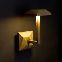 MORETTI Utendørs LED-vegglampe Aura Edge, høyde 24 cm, antikk messing
