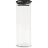 Zeller oppbevaringsglass med plastlokk, 1650 ml, svart, 10,3x28,1 cm