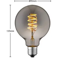 LUCANDE LED-pære E27 G95 4 W røykfarget 1 800 K, dimbar