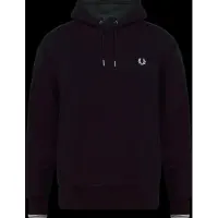 Fred perry for man. M3492 Black-trimmed hoodie (L), Casual, Cotton