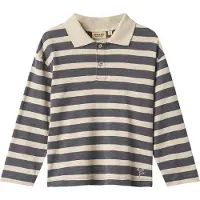 Wheat Poloskjorte - Fred - Greyblue Stripe - - 5 år (110) - Genser