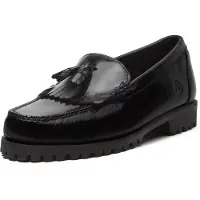 Timberland for man. TB0A2MSCW021 Authentic black leather loafers (44.5 W), Flat, None, Casual, Classic