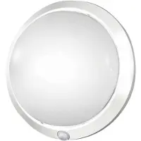 FABAS LUCE Armilla utendørs vegglampe, hvit, bevegelsessensor, Ø 30 cm