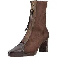 Hispanitas for woman. HI265085 Brown Bangkok leather ankle boots (40), 3 to 5 cm, Zip, Casual