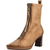 Hispanitas for woman. HI265085 Bangkok beige leather ankle boots (38), 3 to 5 cm, Zip, Casual