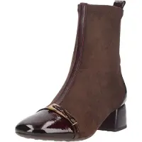 Hispanitas for woman. BHI265016 Burgundy leather ankle boots Varsovia (37), 1 to 3 cm, Zip, Casual