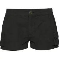 Superdry for woman. W7110406A Vintage Utility Cargo Shorts in Washed Black (XL), Casual, Cotton