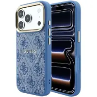 GUESS preget 4G Classic MagSafe-etui til iPhone 17 Pro / 18 Pro – blå